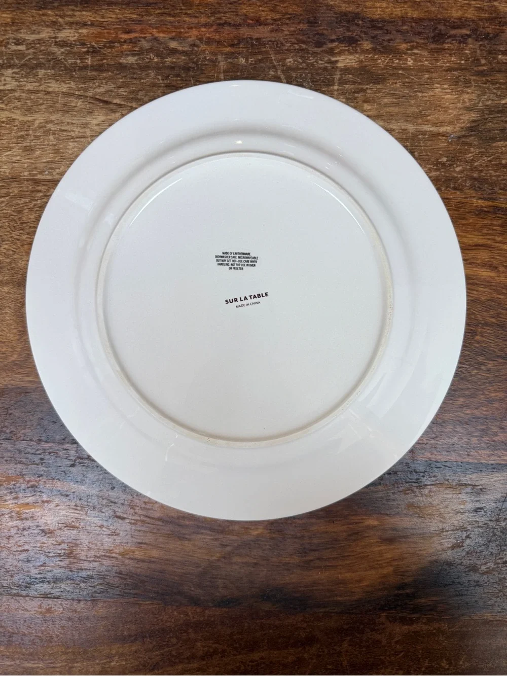 Sur La Table Cream Dinner Plates with Brown Floral Motif - Set of 3